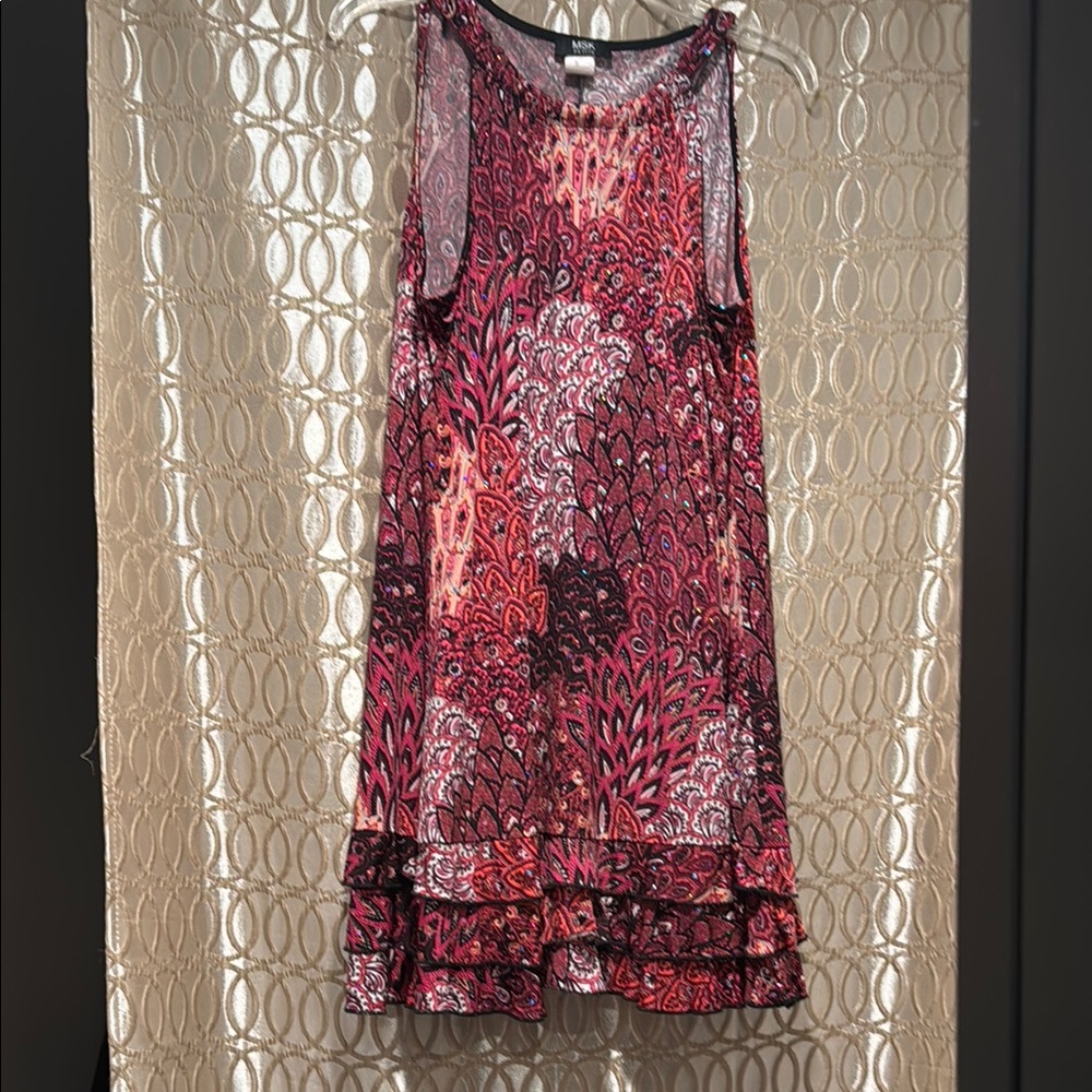 MSK sequined Sleeveless Sundress with ruffled bottom